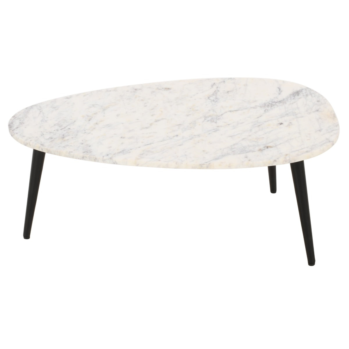 Elegant Opal coffee table with white marble top and metal legs
