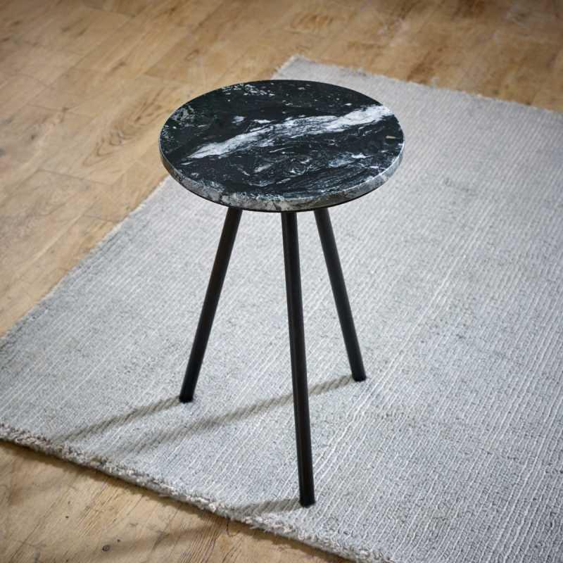 Opal Side Table With Black Marble Top & Metal Legs - View 2