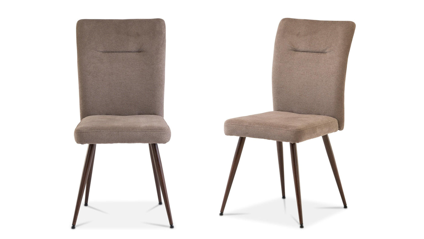 Mocha Fabric Dining Chair with Wenge Legs Elegant Dining Furniture