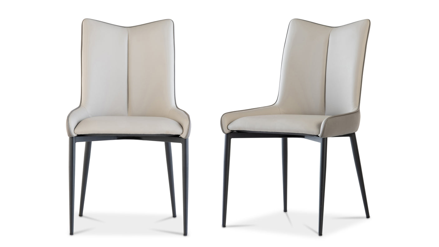 Stylish Grey Dining Chair with Black Legs - Contemporary Design