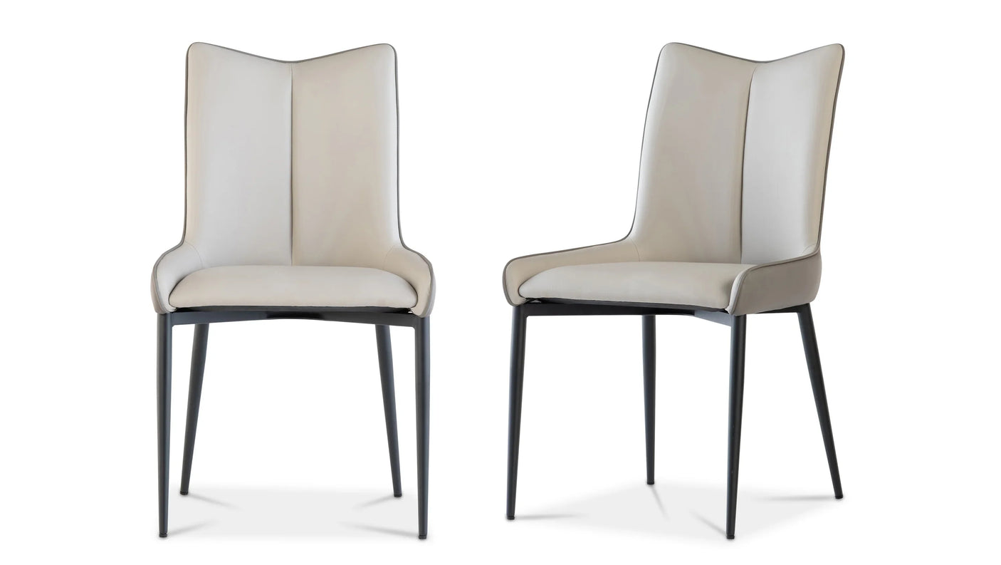 Stylish Grey Dining Chair with Black Legs - Contemporary Design