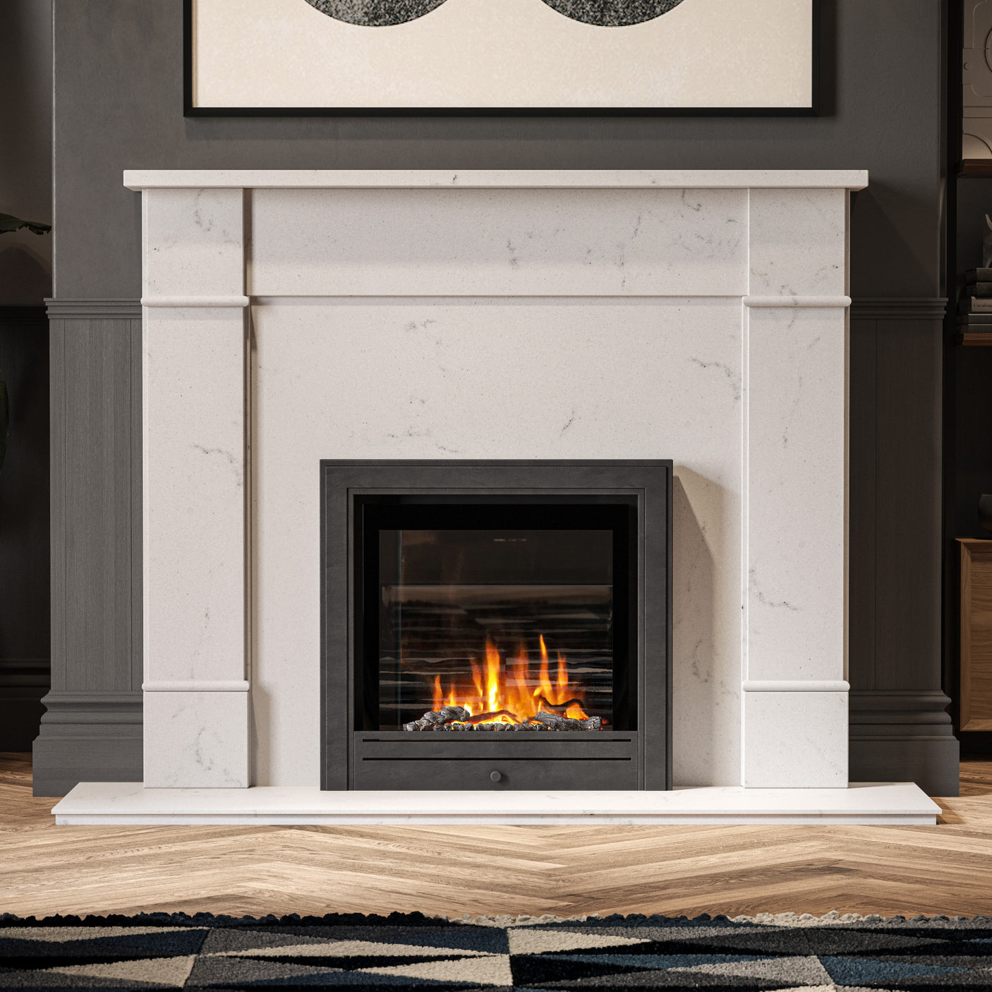 GMS 54" Naxos Honed Naples White Surround