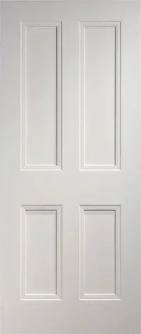 White four panel interior door with classic moulded design
