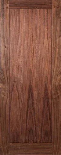 Solid walnut interior door panel with natural wood grain vertical design