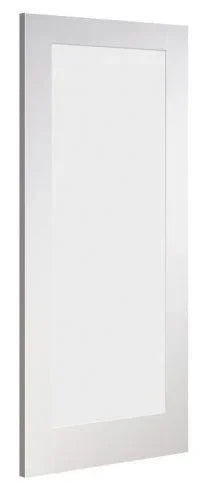 clear primed internal door panel with smooth white finish shown from side angle