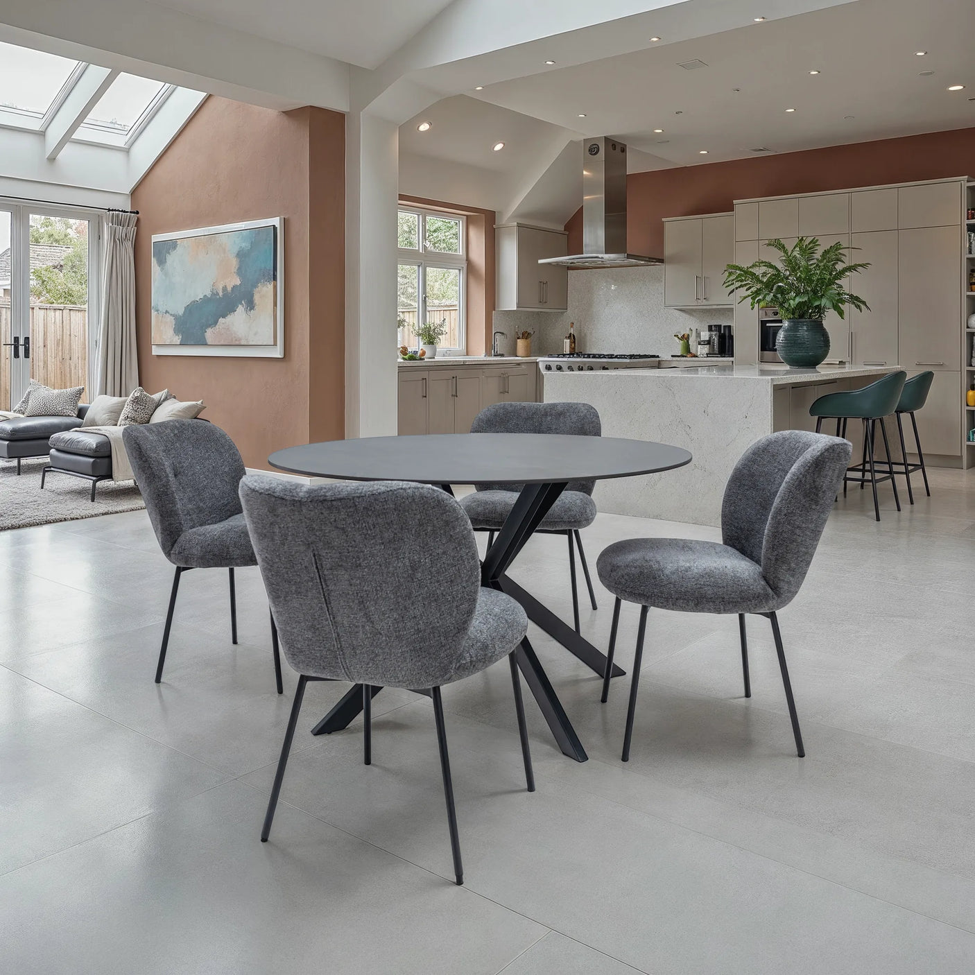 Opal 1.2m Round Dining Table - Australian Grey