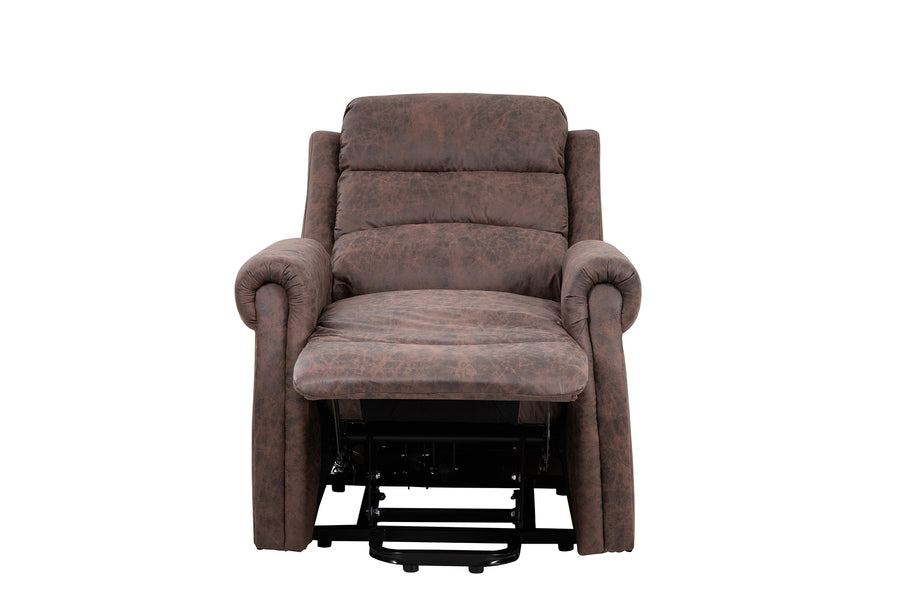Willis Dual Motor Lift & Tilt Recliner Chair-Antique Brown Rub Off