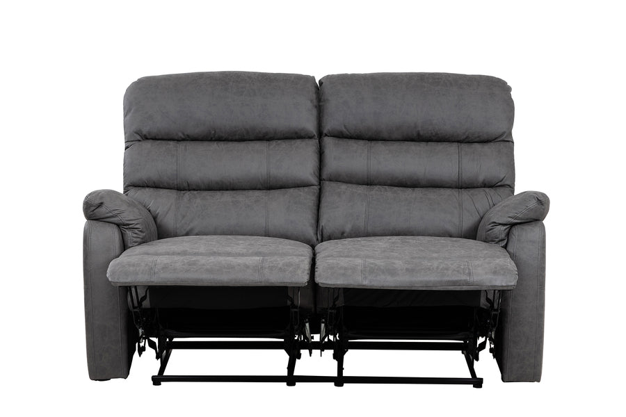 Taylor 2 Seater Recliner-Leather Air-Antique Grey Rub Off