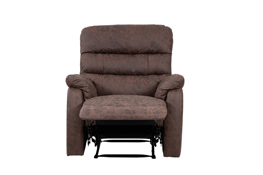 Taylor Recliner Chair-Leather Air-Antique Brown Rub Off