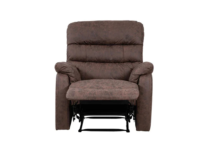 Taylor Recliner Chair-Leather Air-Antique Brown Rub Off