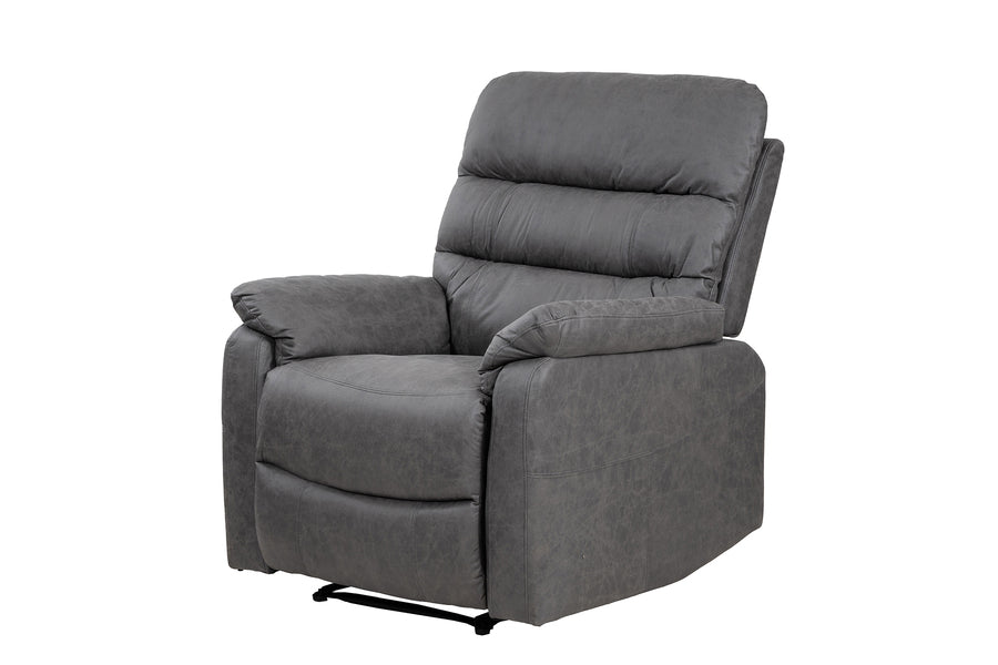 Taylor Recliner Chair-Leather Air-Antique Grey Rub Off