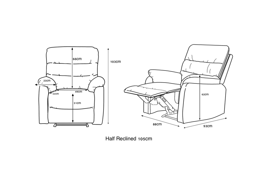 Taylor Recliner Chair-Leather Air-Antique Brown Rub Off