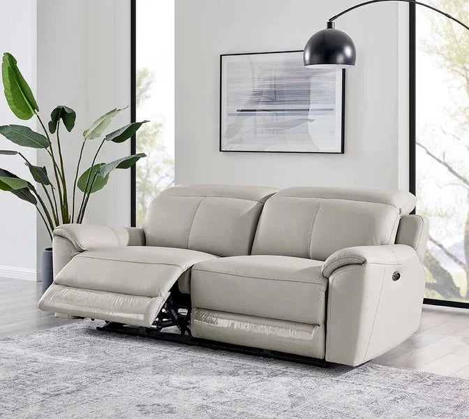 Madrid 3 Seater Electric Recliner - Light Grey