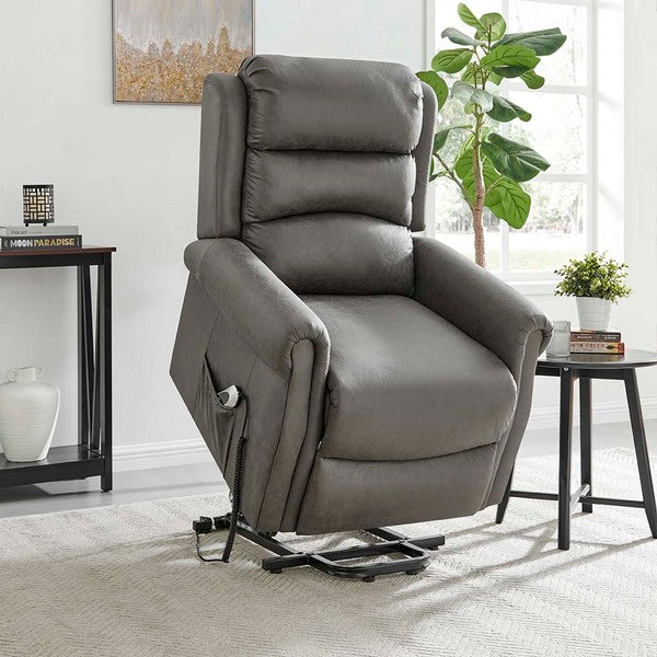 Willis Dual Motor Lift & Tilt Recliner Chair-Antique Grey Rub Off