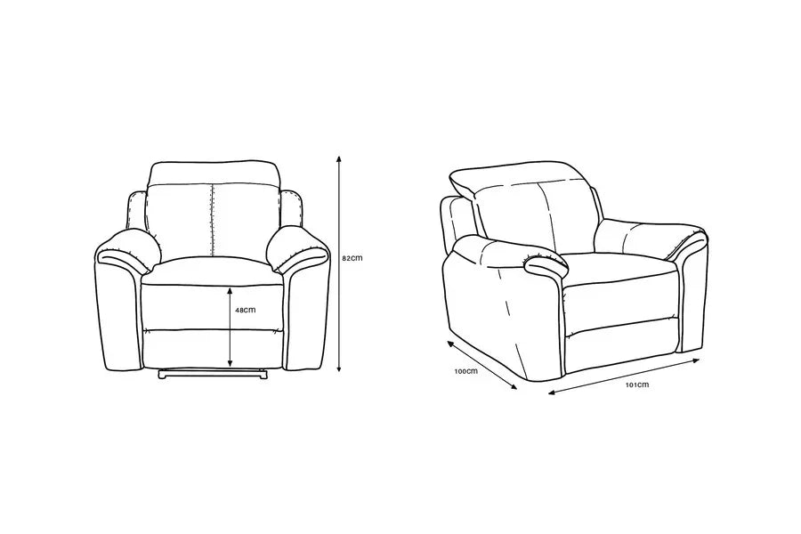 Madrid Fixed Armchair - Charcoal