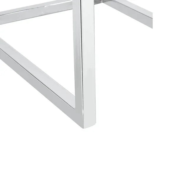Chrome metal furniture leg frame with modern geometric design