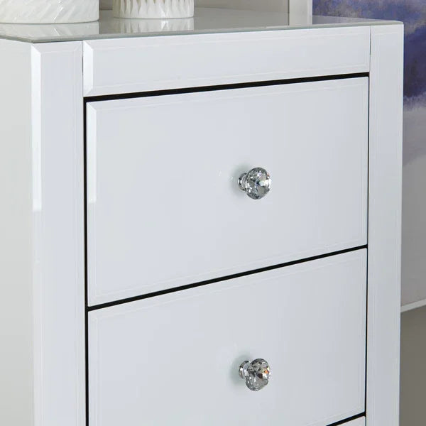 Hollywood 5 Drawer Tallboy-White