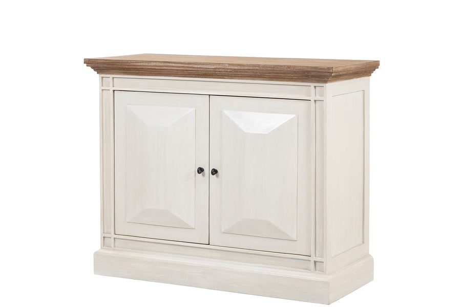 Devon 2 Door Chest - Rustic White /Oak Wash Top *special