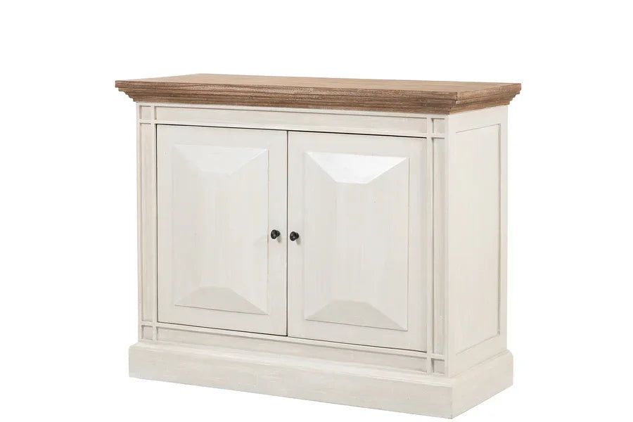 Devon 2 Door Chest - Rustic White /Oak Wash Top *special