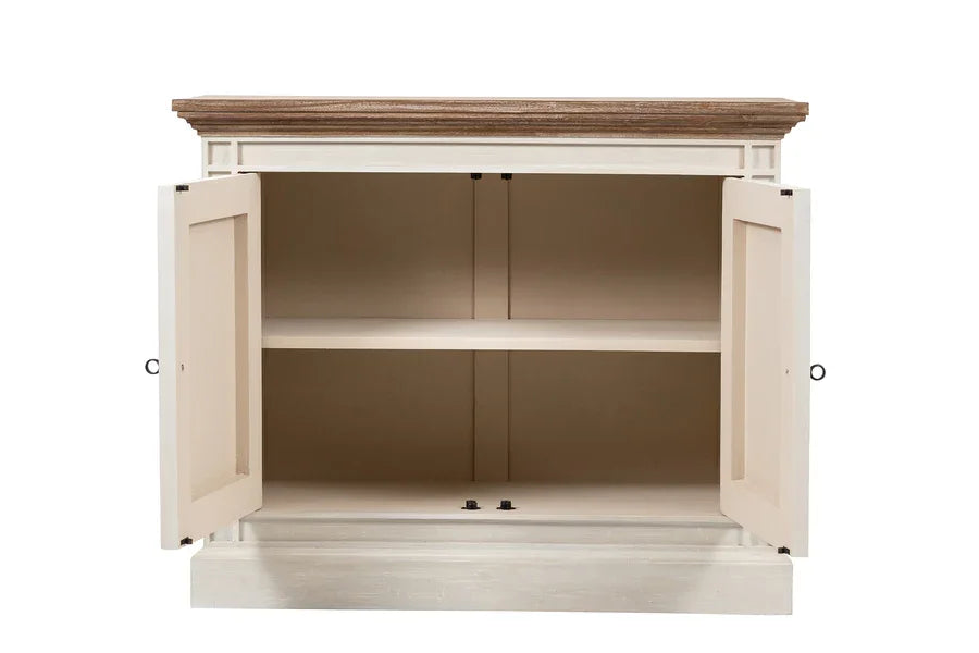 Devon 2 Door Chest - Rustic White /Oak Wash Top *special