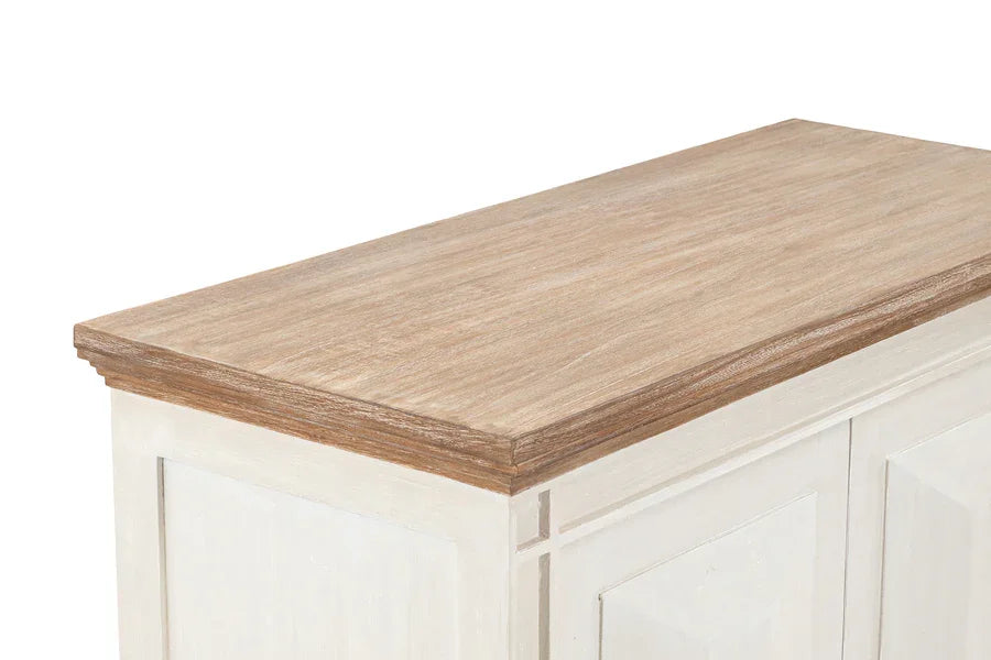 Devon 2 Door Chest - Rustic White /Oak Wash Top *special