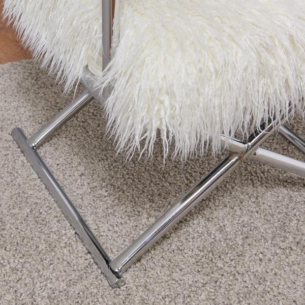 Faux Sheepskin Directors Chair-White *special* (Minimum Order: 2)