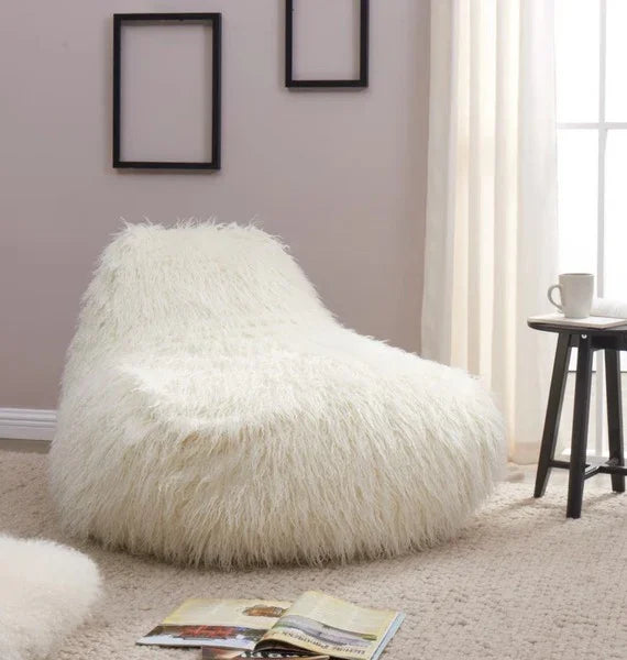 Faux Sheepskin Bean Bag-White *special* (Minimum Order: 2)