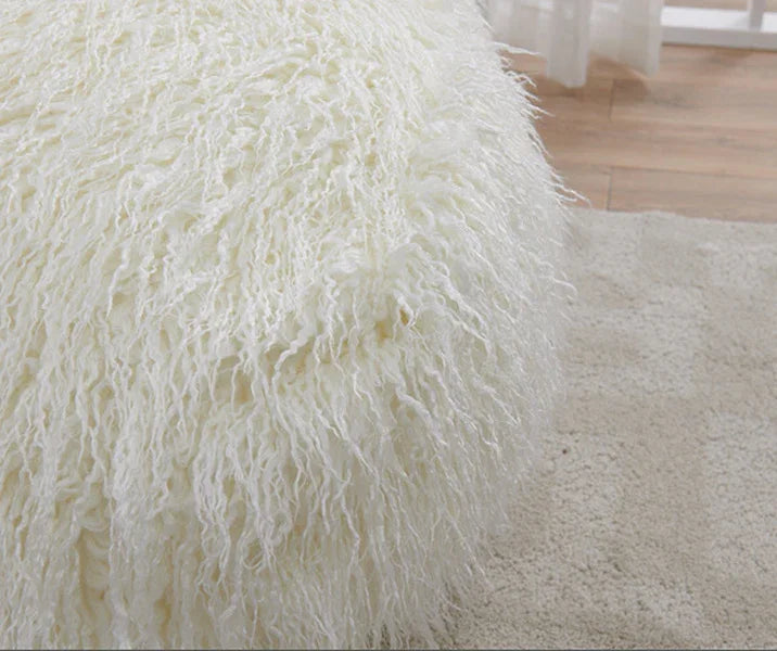 Faux Sheepskin Bean Bag-White *special* (Minimum Order: 2)