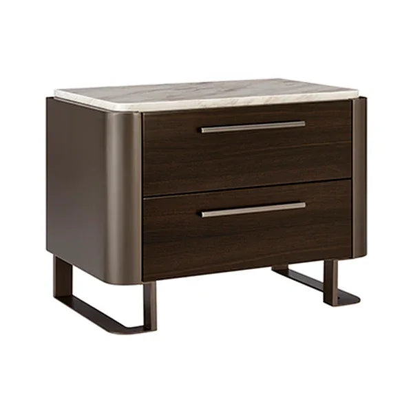 Gianni 2 Drawer End Table - Dark Oak