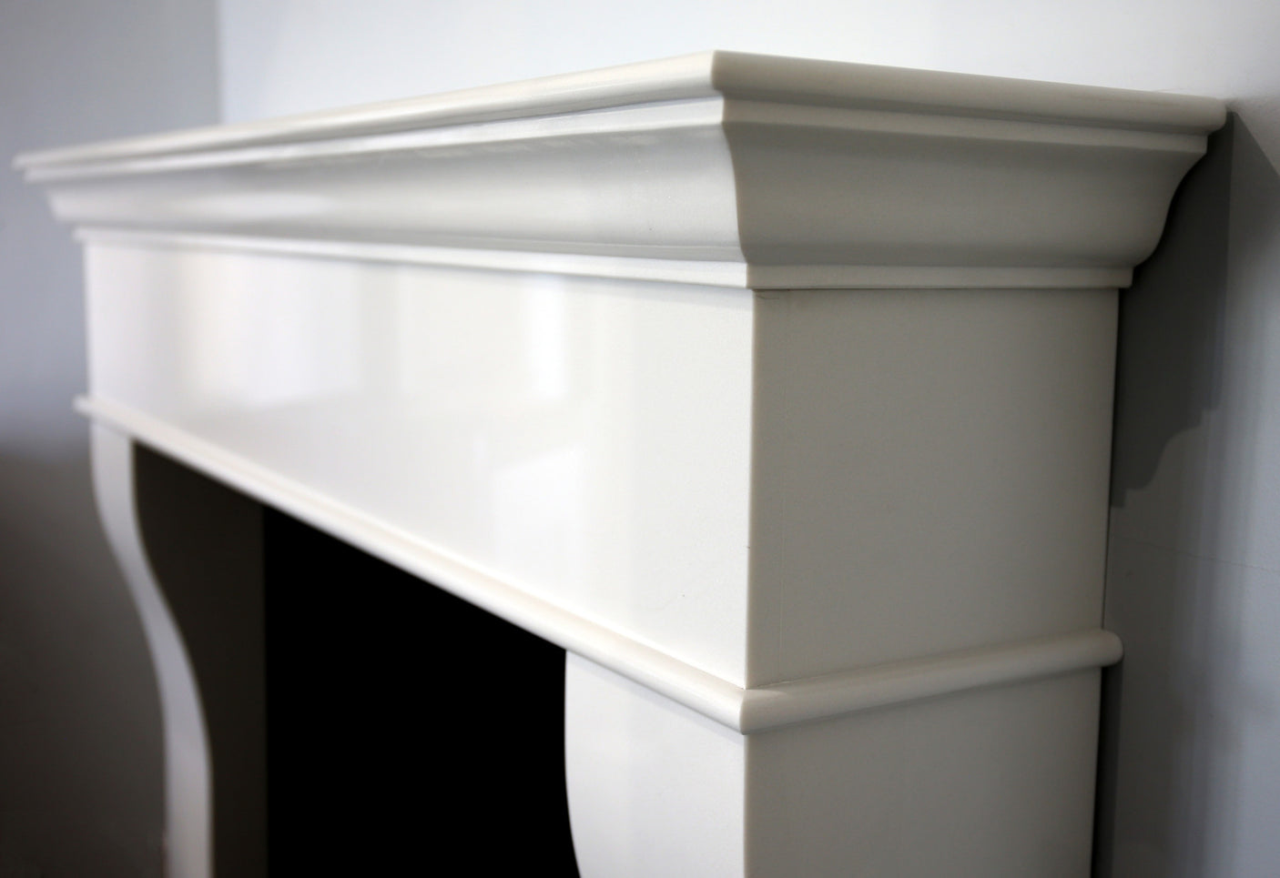 54" Plaza Polished Polar White Surround