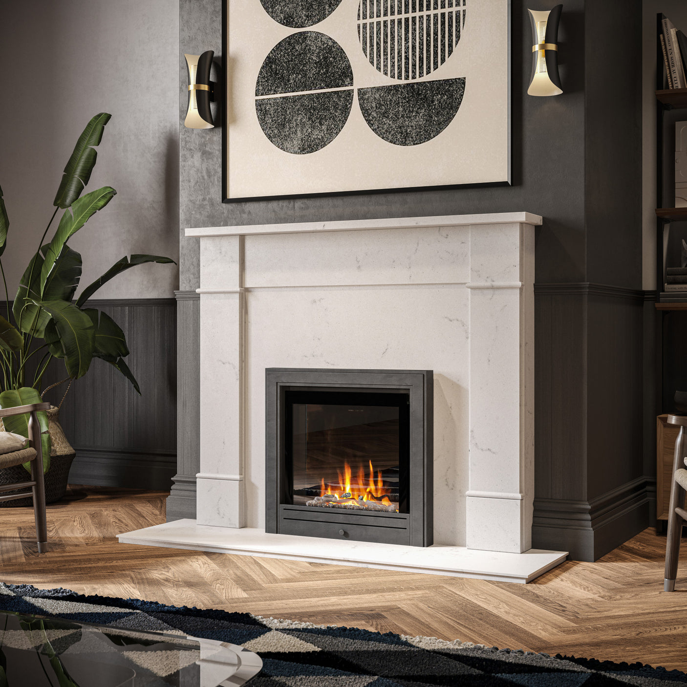 GMS 54" Naxos Honed Naples White Surround