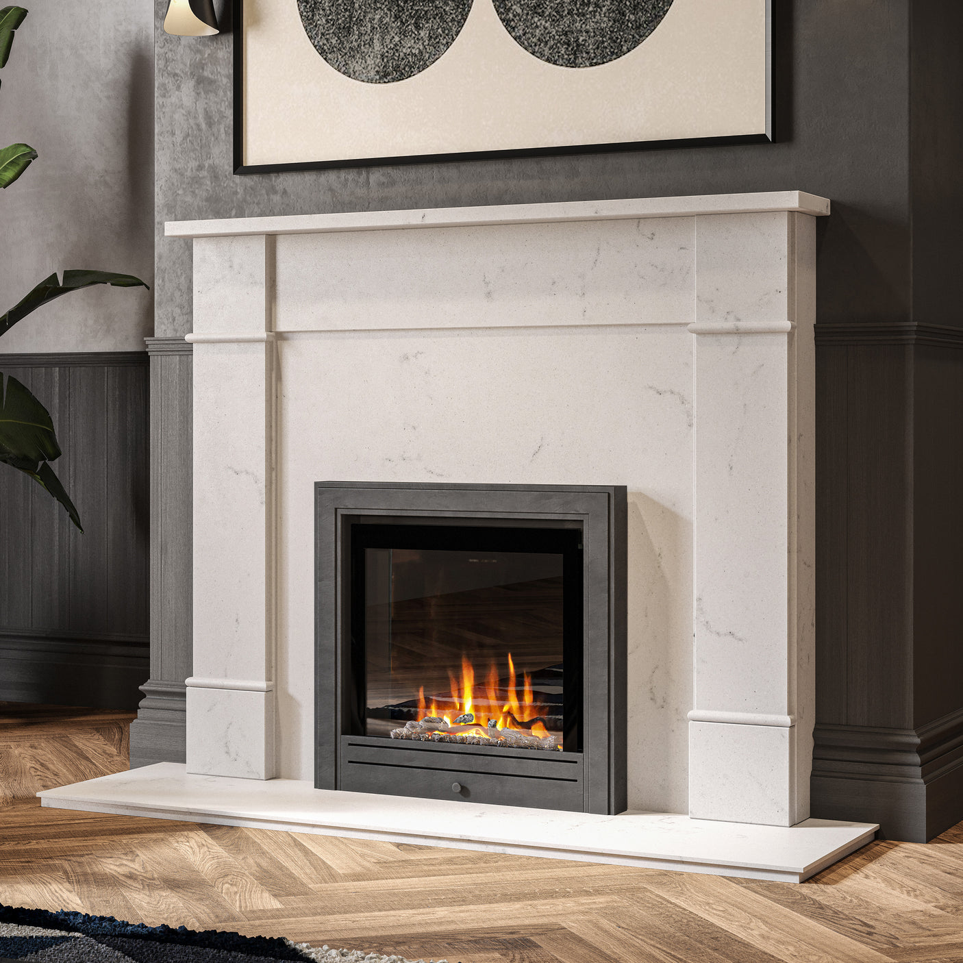 GMS 54" Naxos Honed Naples White Surround