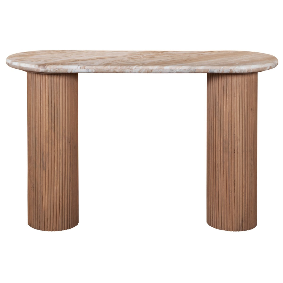 Ashford console table with natural marble top and mango wood legs