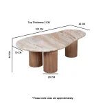 Ashford Natural Marble & Wood Pedestal Coffee Table - View 5
