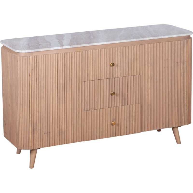 Ashford Natural Marble & Wood Extra Large Sideboard - View 2