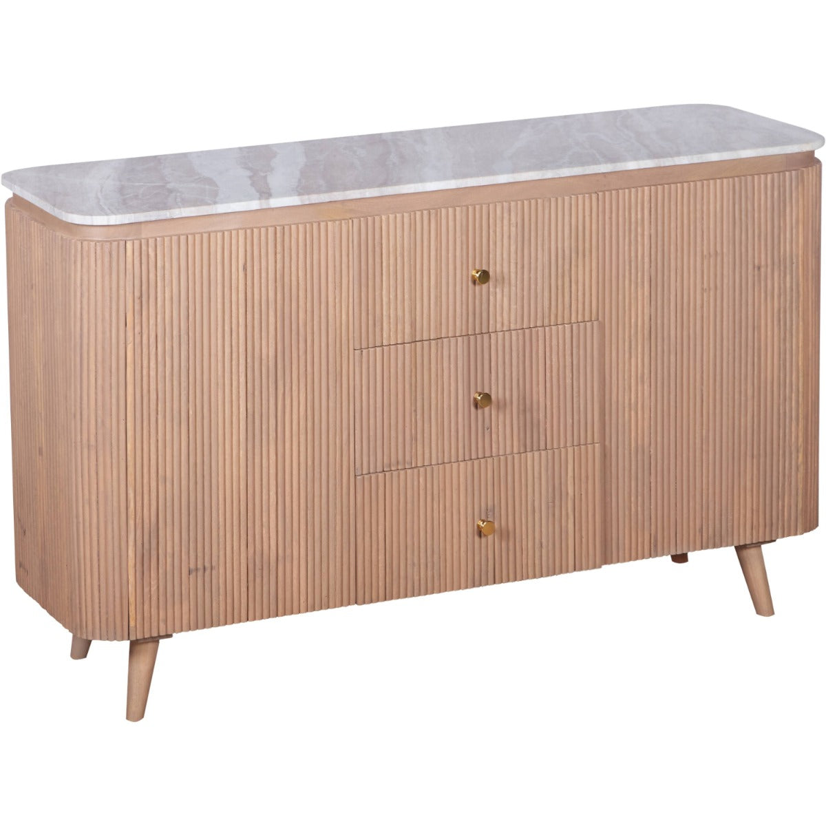Extra large Ashford sideboard with natural marble top and mango wood body