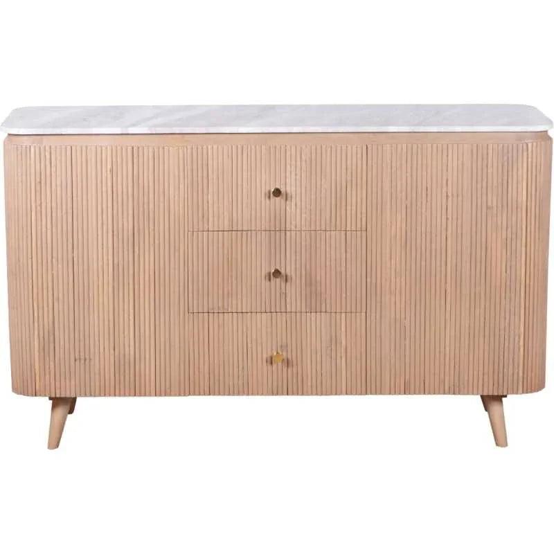 Ashford Natural Marble & Wood Extra Large Sideboard - View 3