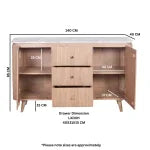 Ashford Natural Marble & Wood Extra Large Sideboard - View 6