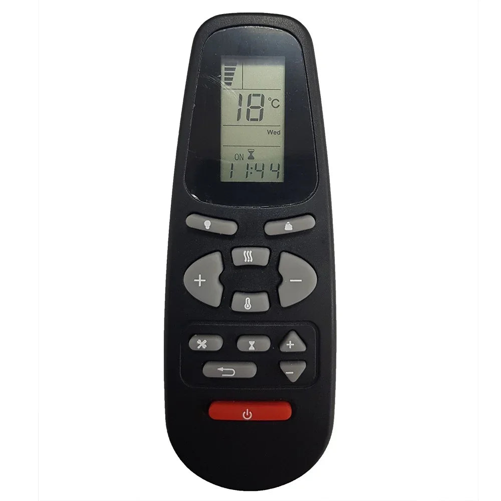 Black recliner remote control with LCD display and multiple buttons for sofa adjustment