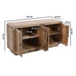 Hudson Carved Mango Wood 4 Doors Large Sideboard - View 5