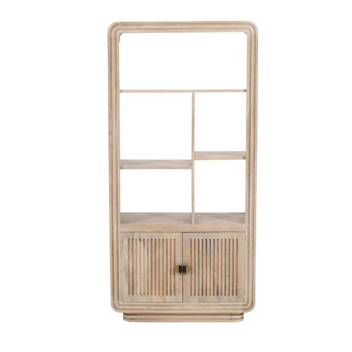 Hudson carved mango wood bookcase with intricate details