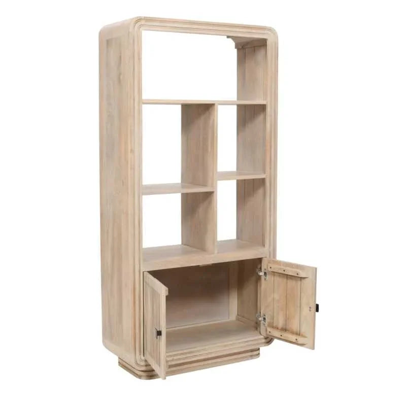 Hudson Carved Mango Wood Bookcase - View 3