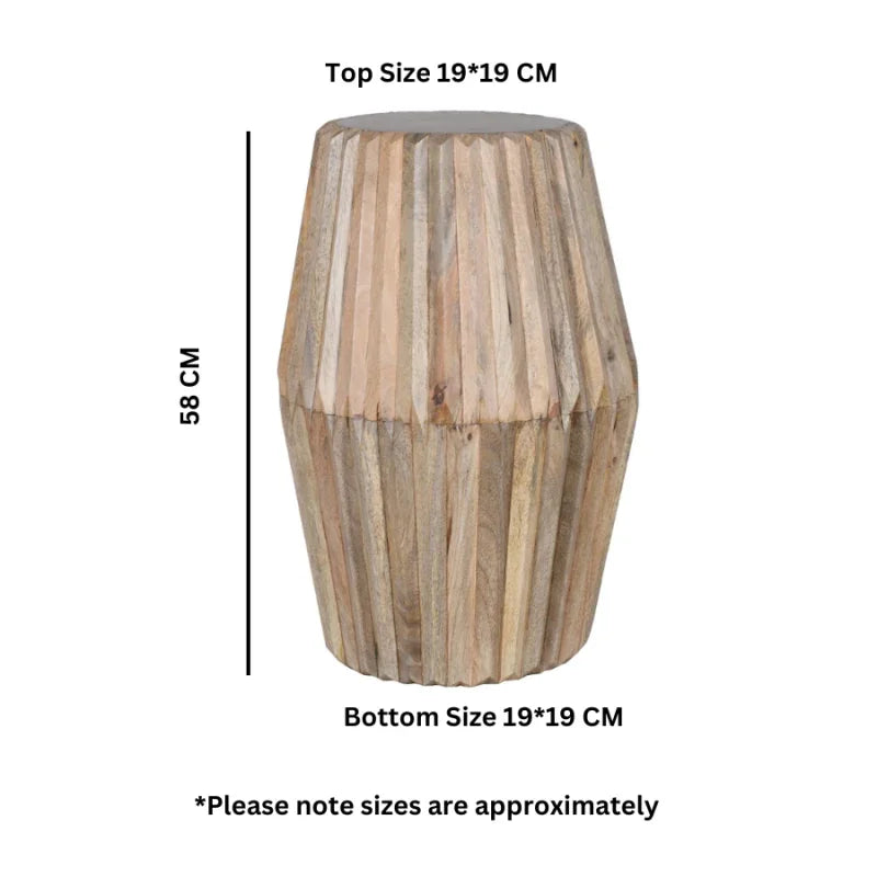 Hudson Carved Mango Wood Side Table - View 3