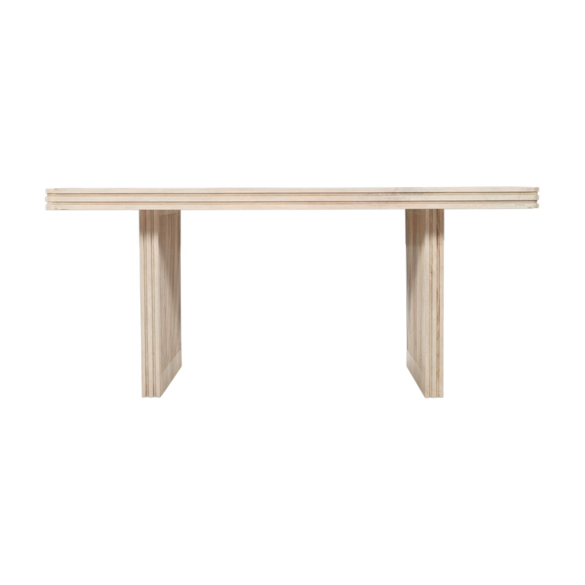 Hudson side table made of carved mango wood in a stylish setting