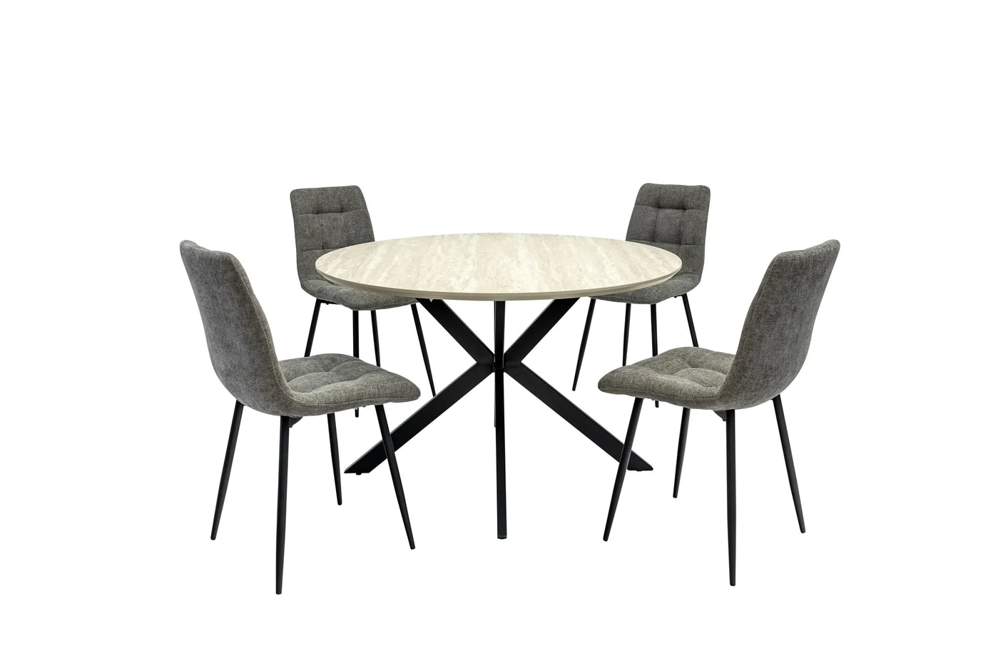 Rialto 1.2m Round Dining Table - Travertine Melamine