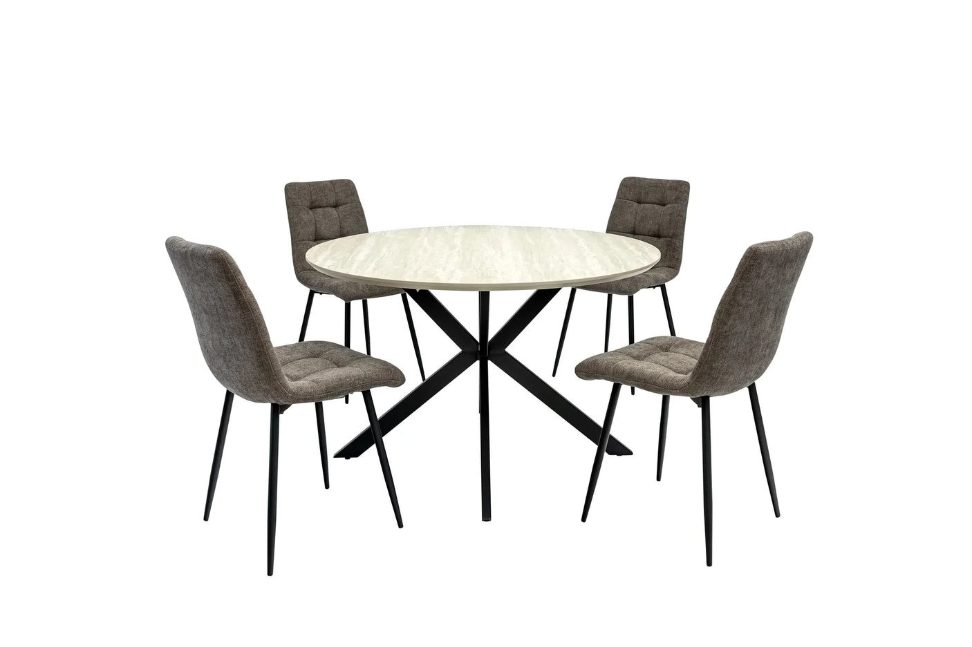 Rialto 1.2m Round Dining Table - Travertine Melamine
