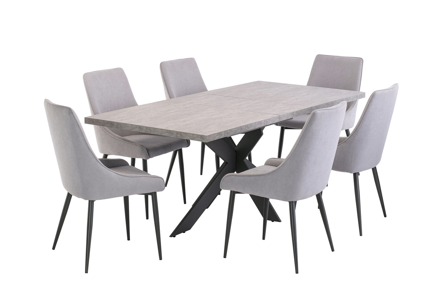 Stylish Grey Fabric Dining Chair with Grey Legs for Modern Homes