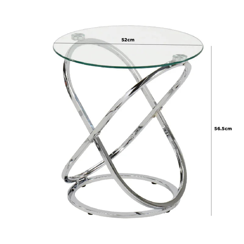 Rizzo Chrome End Table Glass