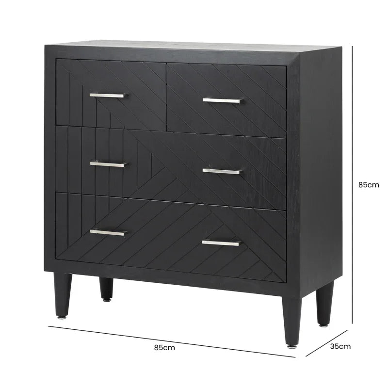 Solano 4-Drawer Black Chest - KD Legs