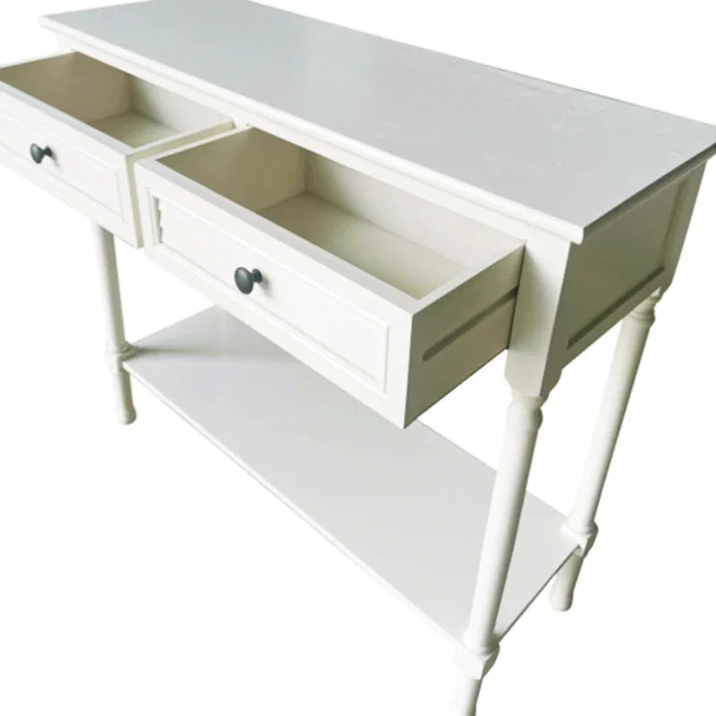 Elise 2 Drawer Console Table Pearl White